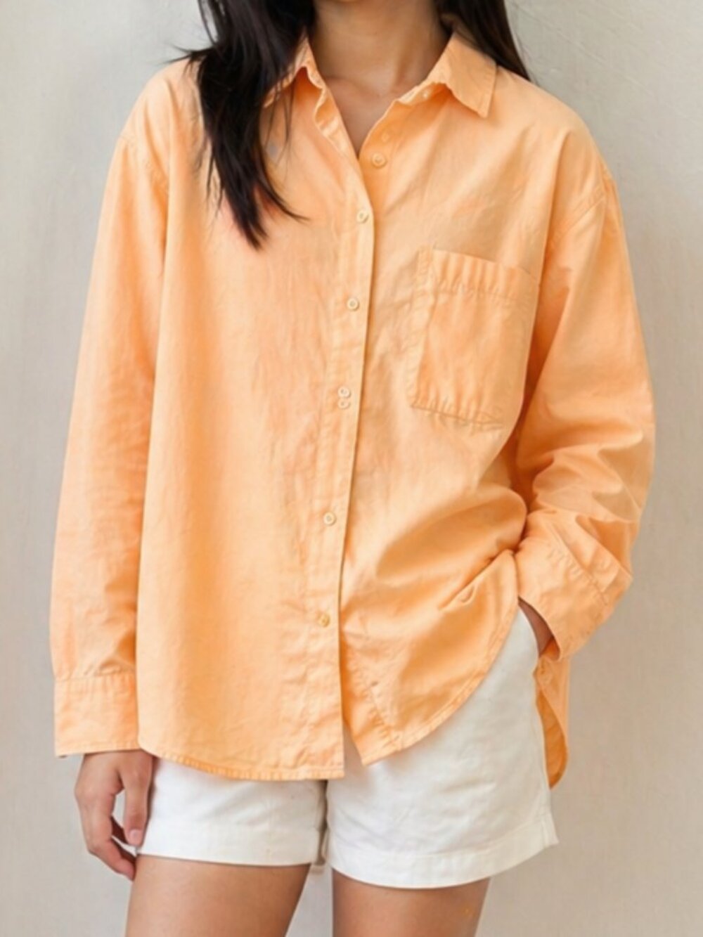 ZARA Girls Orange Lightweight Button Down Shirt Size 13/14, School Wear, Casual